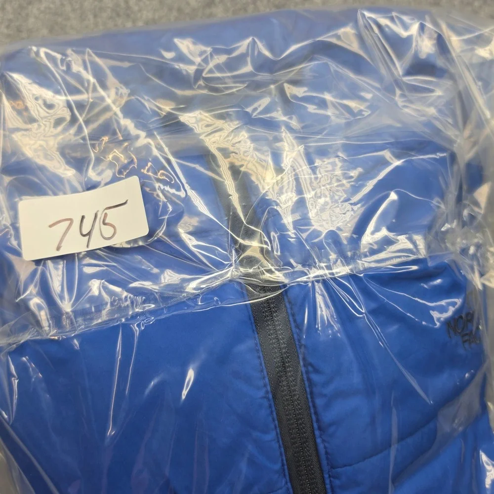 The North Face Mens Blue Quilted Puffer Jacket Full Zip Size Medium